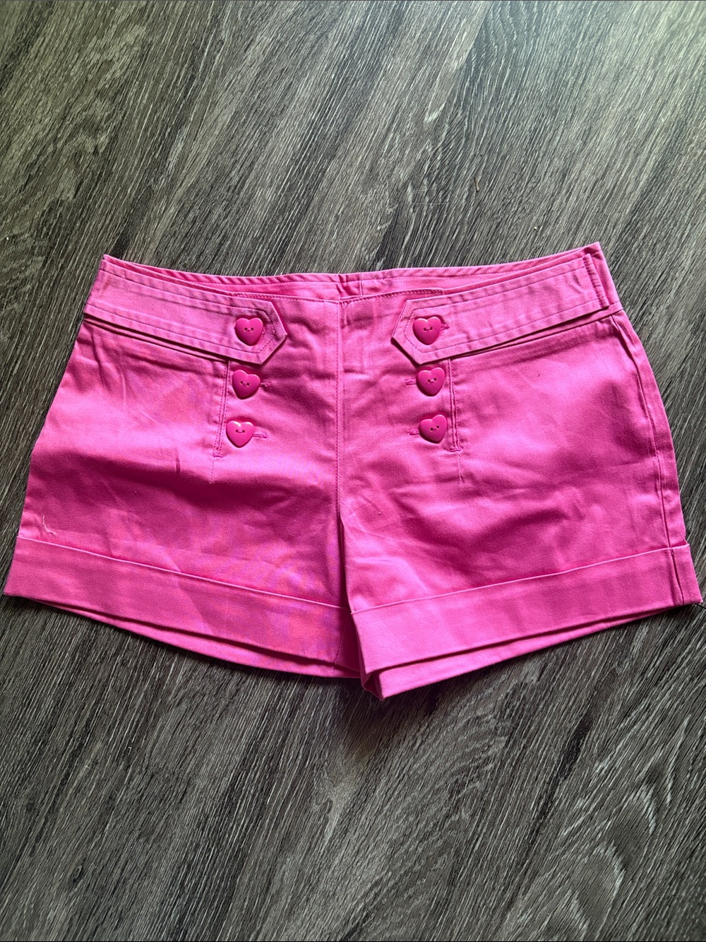 Y2K Low-Waist Heart Button Mini Shorts